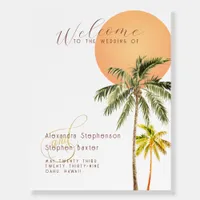 Tropical Beach Sunset Palm Trees Ampersand Wedding Foam Board