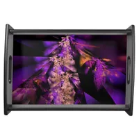 Purple fantasy - modern fractal  serving tray