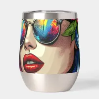 Beautiful Woman in the City Thermal Wine Tumbler