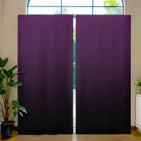 Eggplant Black Gradient Blackout Curtains