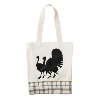 Silhouette of Turkeys Zazzle HEART Tote Bag