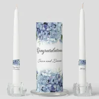 Forget-Me-Not Flowers Watercolor Elegant  Unity Candle Set