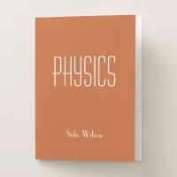 Cute Rust Personalized School Subject Physics Pocket Folder