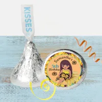 Sunflower Watercolor Fifth Girl Birthday Hershey&#174;'s Kisses&#174;