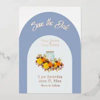 Sunflower Save the Date Foil Invitation