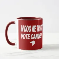 Vote Dog with White Text Mug