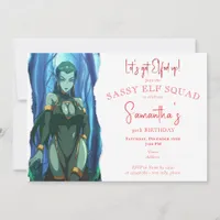 Sassy Elf Squad Adult Christmas Holiday Birthday Invitation