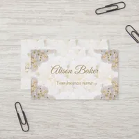 Romantic white roses  business card