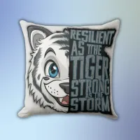 Monogrammed Resilient as the Tiger | Throw Pillow