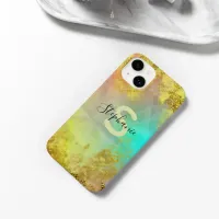 Fancy Glam Abstract Gold Metallic Foil Glitter Case-Mate iPhone 14 Case