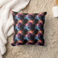 Stellar Symphony Galactic Nebulas Pattern Throw Pillow