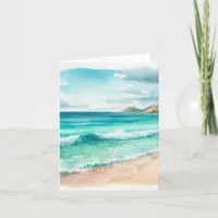 Coastal Tropical Beach Thank You Card