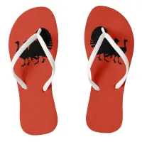 Silhouette of Turkeys Flip Flops