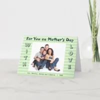 Happy Mother's Day Custom Photo Name Pretty Green Card