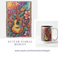 Guitar Floral Medley 15 oz Mug