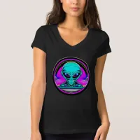 Extra Terrestrial Alien Flying a UFO T-Shirt
