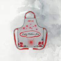 Floral Grey & Red Happy Mother's Day | Apron