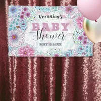 Enchanting Bohemian Meadow Flowers Baby Shower Banner