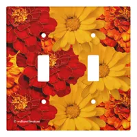 Thumbnail for A Medley of Red Yellow and Orange Marigolds Light Switch Cover