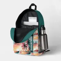 Watercolor Sketch Bali Indonesia Tropical | Printed Backpack