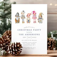 Watercolor Scandinavian Elf Gnomes Christmas Party Invitation