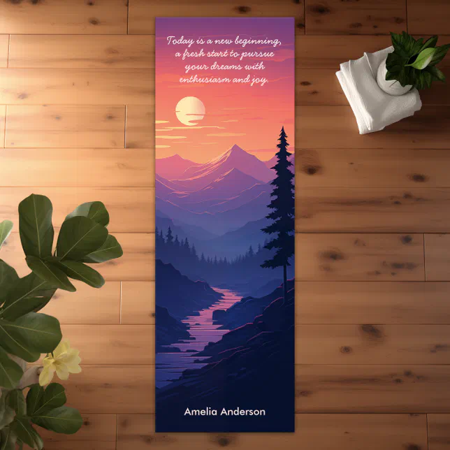 Mountains Landscape Peacfeul Sunset Yoga Mat