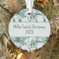 Winter Pine Trees Hunter Green Family Memory Ornament