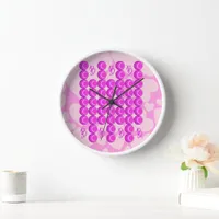 Pink retro pattern in trendy style with monogram clock