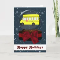 school bus Christmas Cards