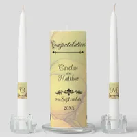 Golden Foliage Dreams Autumn Nature Beauty Unity Candle Set