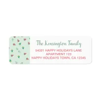 Cute Christmas Tree Pattern Mint Teal Pink Label