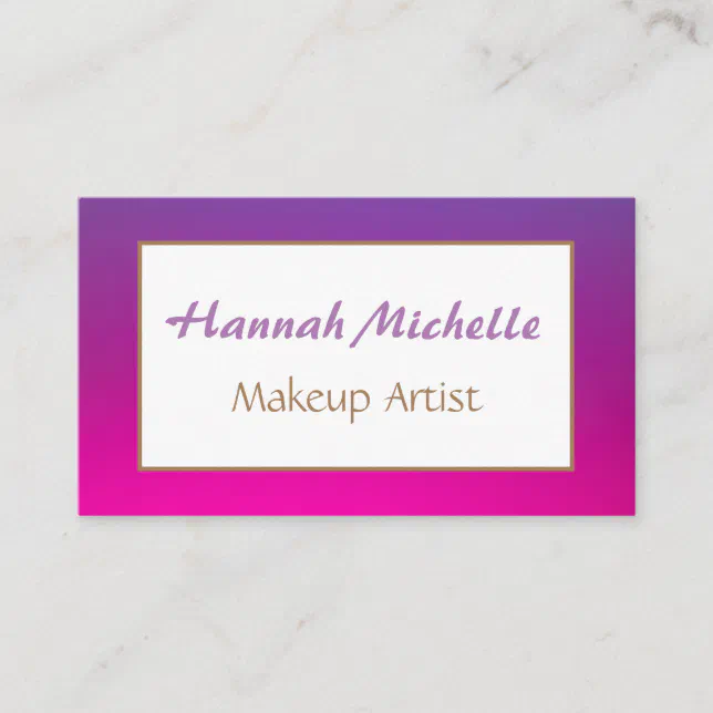 Purple Magenta Makeup Artist Business Card