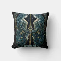 Gemini astrology sign throw pillow