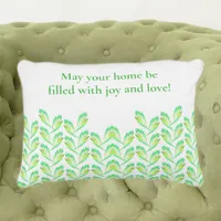 Neon green leaves - fractal art, irish saying,  accent pillow