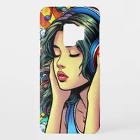 Girl Listening to Music on Headphones Psychedelic Case-Mate Samsung Galaxy S9 Case