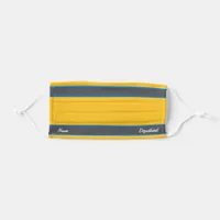 [Match Your Uniform] Yellow w/ Steel Gray Stripes Adult Cloth Face Mask