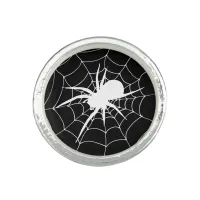 Spider on Cobweb Halloween Goth Ring