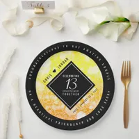 Elegant 13th Citrine Wedding Anniversary Paper Plates