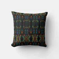 This captivating artwork features a stained glass  throw pillow