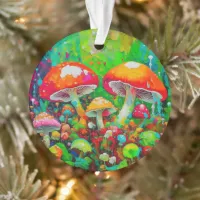 Watercolor Abstract Mushrooms  Ornament