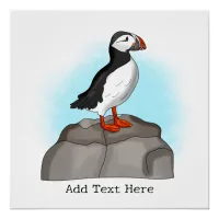 Cute Hand drawn Puffin Poster