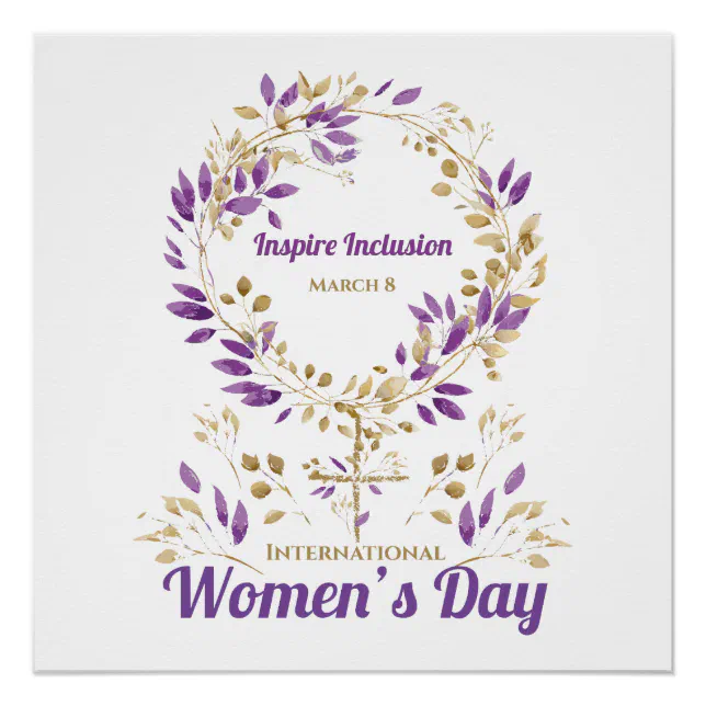 Purple Floral Female Sign Women's Day Postcard