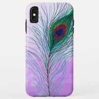 Hand drawn Peacock Feathers  iPhone XS Max Case