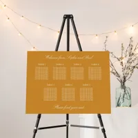 Golden Orange 7 Table Seating Chart Foam Board