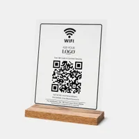 Business Logo Qr Code Office Internet Scan Connect Acrylic Sign