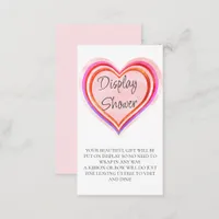 Little Sweetheart Watercolor Display Baby Shower Enclosure Card