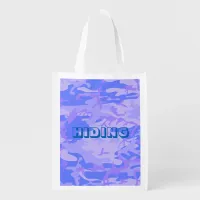 Camouflage Pastel Blue Abstract Funny Quote Grocery Bag