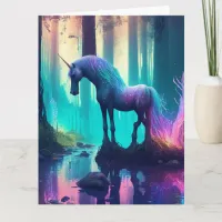 Large Personalized Girl's Unicorn Happy Birthday Card
