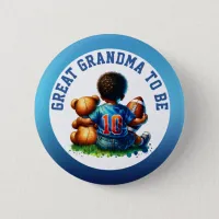 Football Baby Boy and Teddy Bear Grandma to be Button