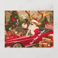 Drunk Festive Reindeer Don't Drink and Drive Postcard